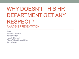 Why Doesn*t This HR Department Get Any Respect? Analysis
