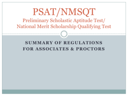 PSAT Proctoring - Road Map Region Race to the Top