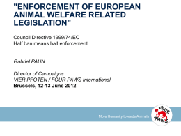 "Enforcement of European Animal Welfare Related Legislation"