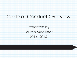 Code of Conduct Overview - Florida Key Club Florida Key Club