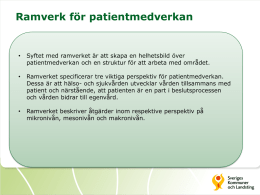 Presentation av ramverket för patientmedverkan (PowerPoint, nytt