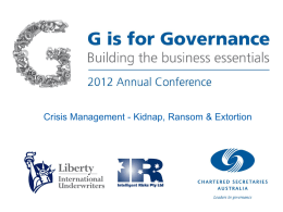 Crisis management - Governance Institute of Australia