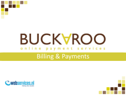 Billing & Payments | Michel van Westen | Buckaroo