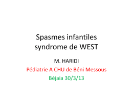 Spasmes infantiles syndrome de WEST