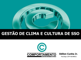 Odilon Cunha Jr. GESTÃO DE CLIMA E CULTURA DE SSO