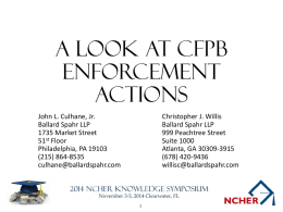 A Look at CFPB Enforcement Actions