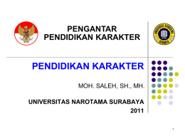 PENGANTAR PENDIDIKAN KARAKTER