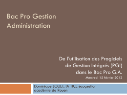 Bac Pro Gestion Administration - Filière Tertiaire Administratif
