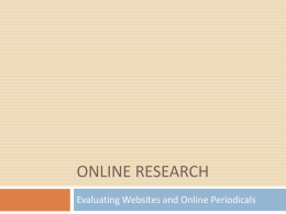 Evaluating Sources - School of Social Work