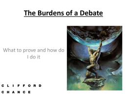 The Burdens of a Debate - Warwick Debating Society