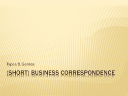 (Short) Business Correspondence