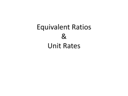 Equivalent Ratios & Unit Rates