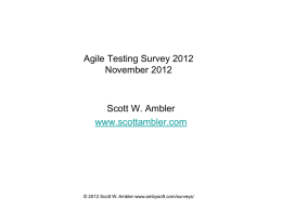 2012 Agile Testing Survey Results