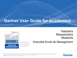 Gartner User Guide for Academic
