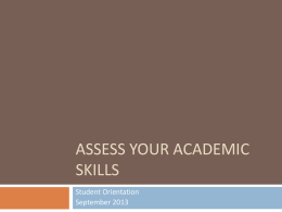 Reflect and inspect your academic skills