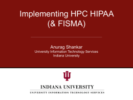 Implementing HPC HIPAA (& FISMA)