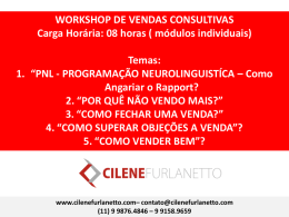 Workshop Vendas Consultivas – PNL