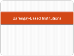 Barangay-Based Institutions - Barangay Dos Quezon, Quezon