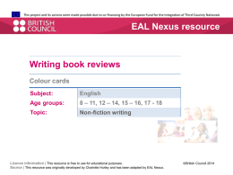 Colour cards - EAL Nexus
