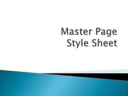 Master Page CSS