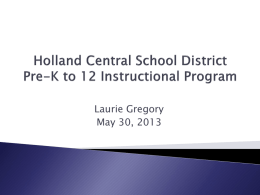 Curriculum Report May 2013 - Holland Central School District