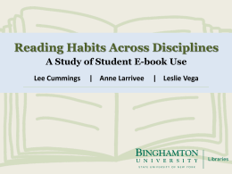 Reading Habits Across Disciplines: A Study of Student