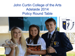 John Curtin College of the Arts presentation on supporting students