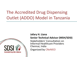 (ADDO) Model in Tanzania - Informal Providers Group