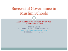 Successful Governance in Muslim Schools