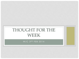 Thought of the Week - Priory Community School