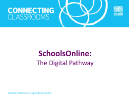 Digital presentation of Schools Online navigation