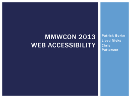 MMWCon Accessibility slides - UCLA Disabilities and Computing