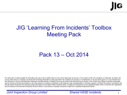 JIG LFI Toolbox Pack 13 - Joint Inspection Group