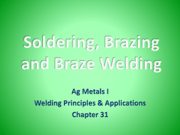 Soldering, Brazing and Braze Welding - Wikispaces