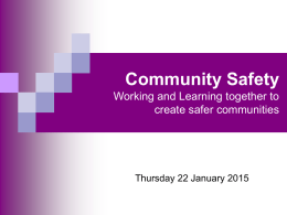 Community Safety and Policing issues in 2015
