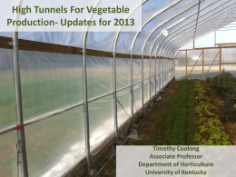 High Tunnels For Vegetable Production
