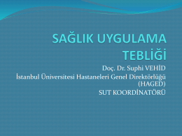 Sağlık Uygulama Tebliği Eğitimi - İstanbul Üniversitesi Hastaneleri