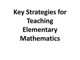 Key Strategies for Teaching Elementary Mathematics