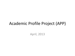 Academic Profile Project