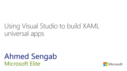 Using Visual Studio to build XAML universal apps