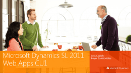 Microsoft Dynamics SL 2011 Web Apps CU1
