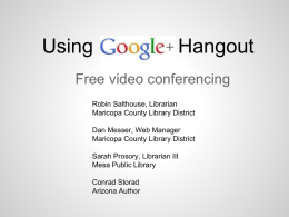 Google+ Hangout - AzLAConference