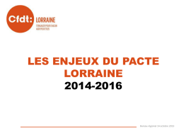 LES ENJEUX DU PACTE LORRAINE 2014-2016