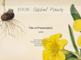 Global Plants Power Point Sample Presentation