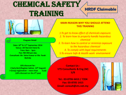 CHEMICAL SAFETY TRAINING - VTS | Consultants & Engineering