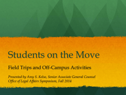 Students on the Move - Office of Legal Affairs