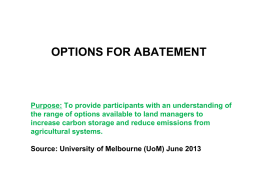 Options for Abatement - Carbon Farming Extension Providers` Portal