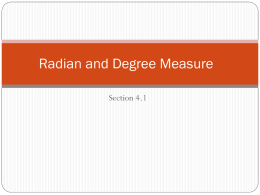 Radian and Degree Measure