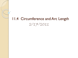11.4 Circumference and Arc Length
