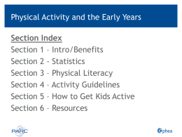 Physical Activity and the Early Years Slide Deck - PARC